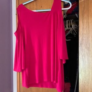 Dressy blouse with cold shoulder and 3/4 sleeve